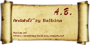 Andaházy Balbina névjegykártya